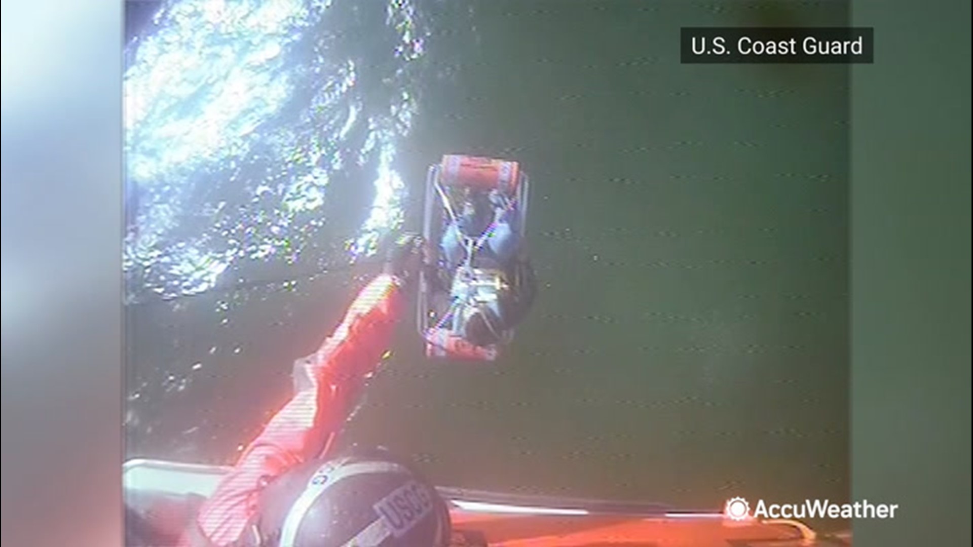 The U.S. Coast Guard rescued three boaters off the coast of Fire Island, New York, on Oct. 15. Inclement weather played a part in the boaters getting stuck at sea, requiring rescue.