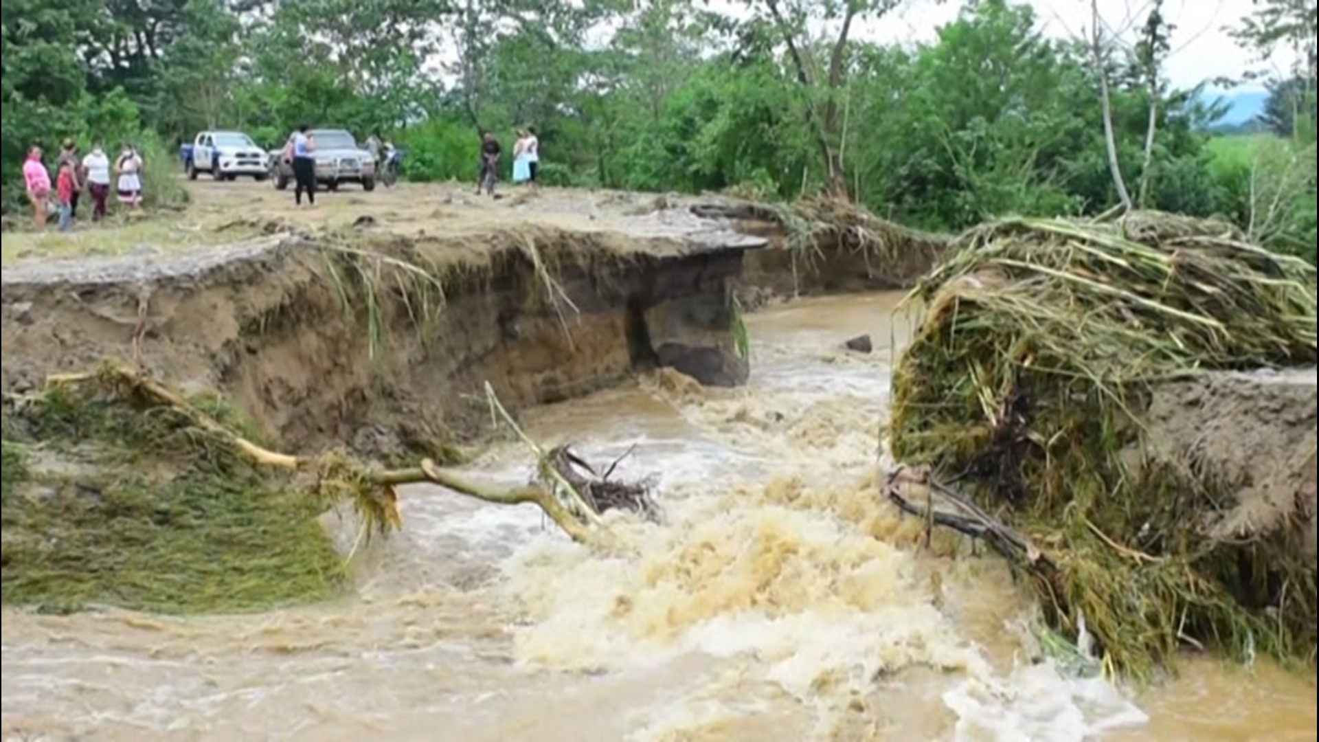 Residents of villages in Guatemala raced to save their belongings as Eta unleashed a deluge on the area, flooding streets and homes on Nov. 5.