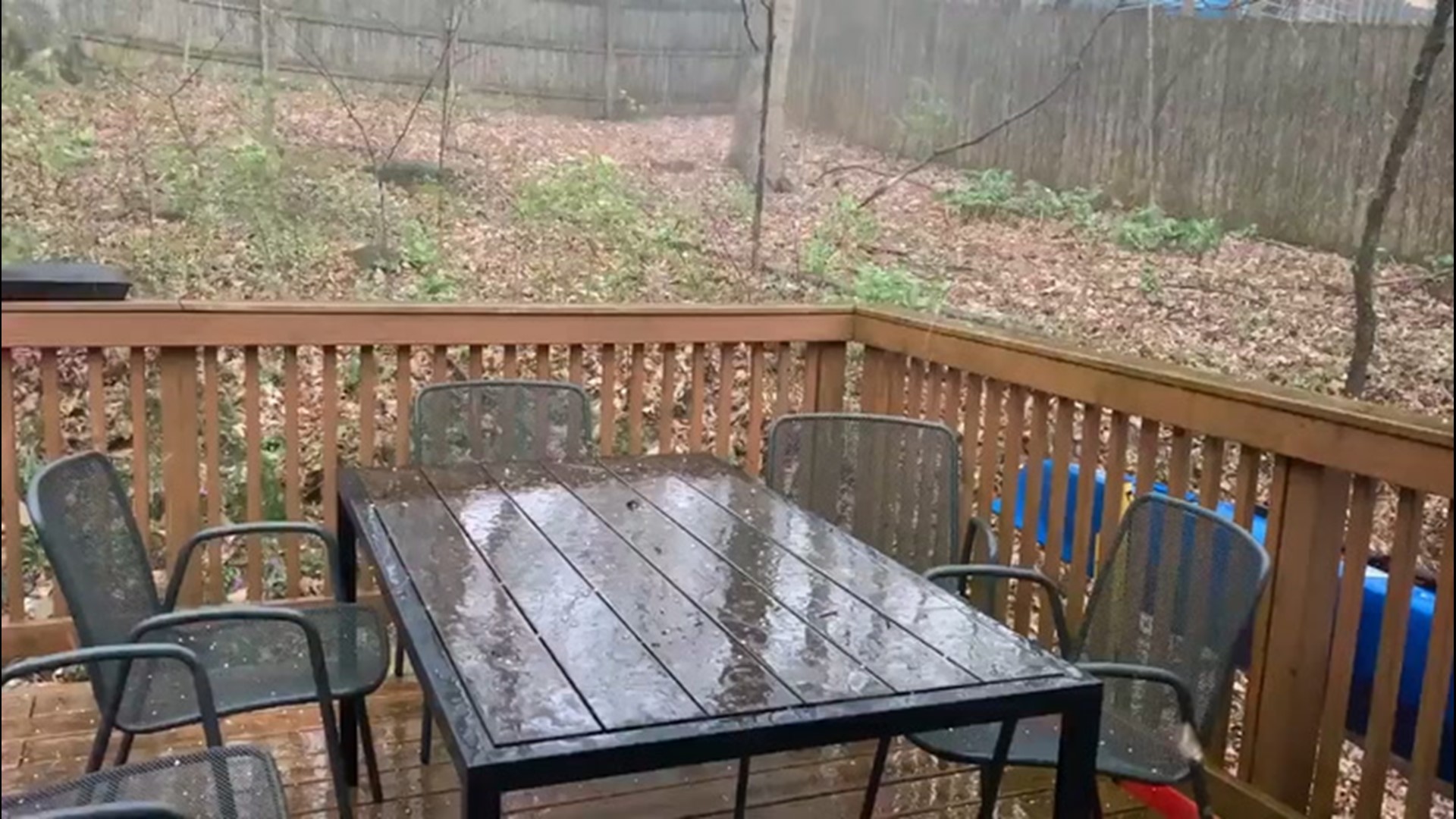 A severe thunderstorm warning made for stormy conditions with small hail and gusty winds in Blacksburg, Virginia, on April 8.