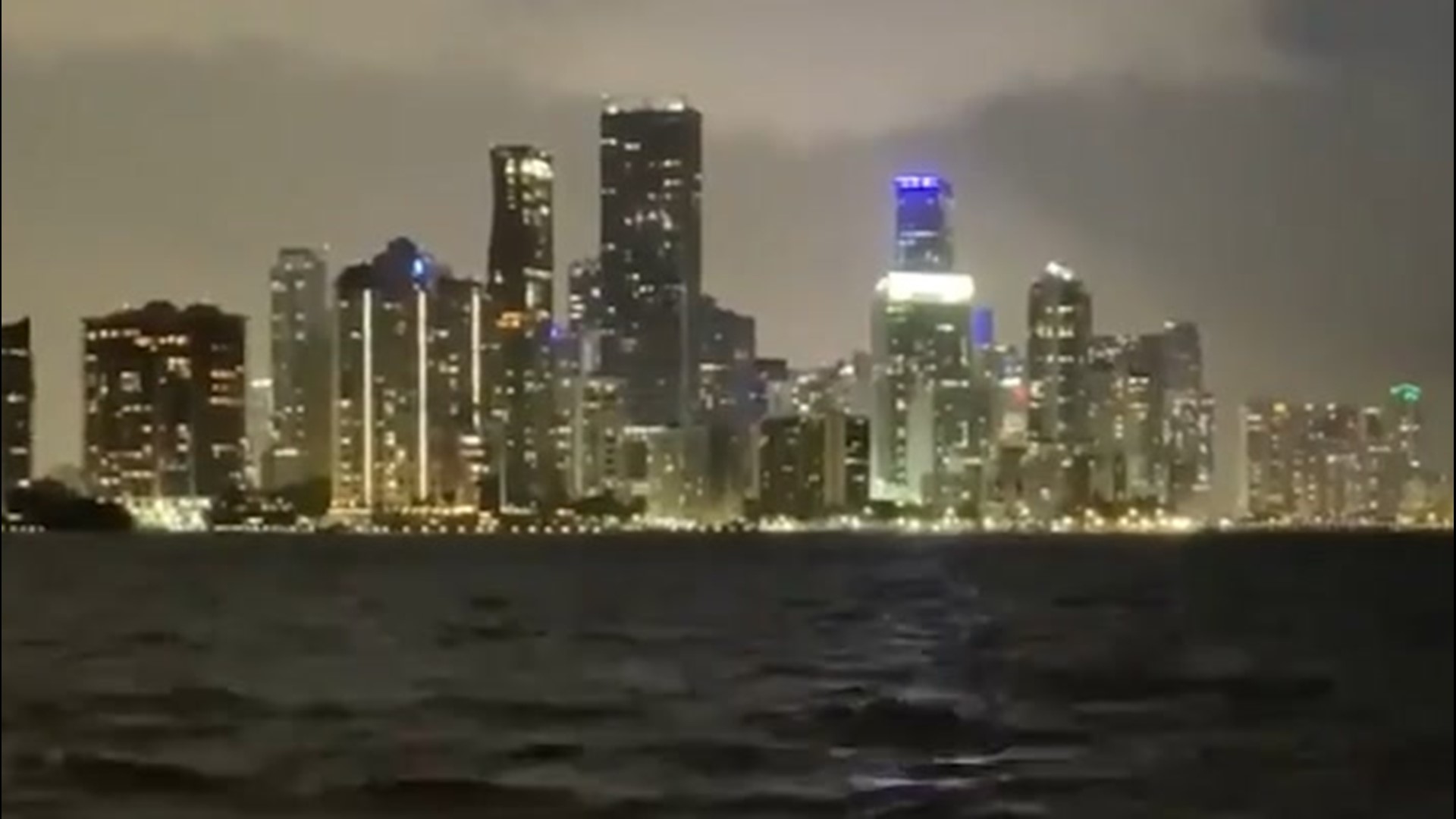 As Hurricane Isaias edged closer and closer to Miami, Florida, on Aug. 1, the lights of the city still shined.
