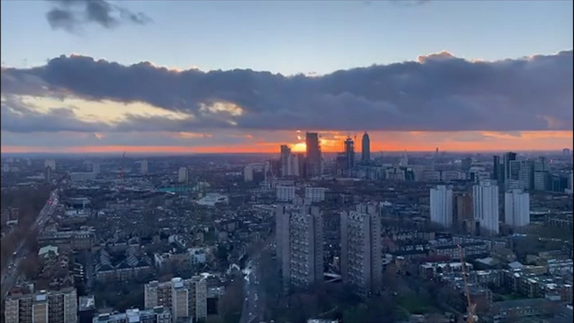 On Jan. 23, the sunset in London, England, shined a gorgeous orange color that proved a stunning view.