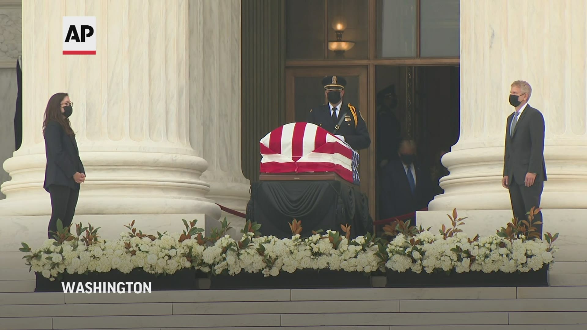 President Donald Trump was met with boos and chants of "Vote Him Out" as appeared at the Supreme Court to honor the late Justice Ruth Bader Ginsburg.