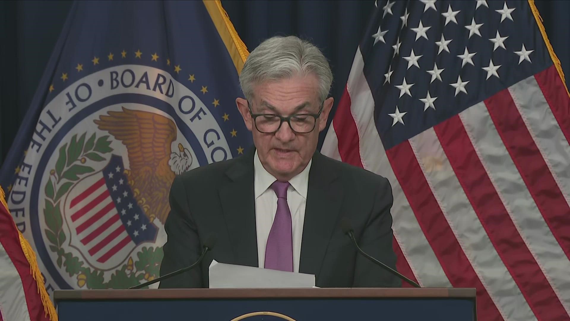 Federal Reserve chair Jerome Powell spoke on the central bank's decision to raise its benchmark interest rate by a hefty three-quarters of a point again.