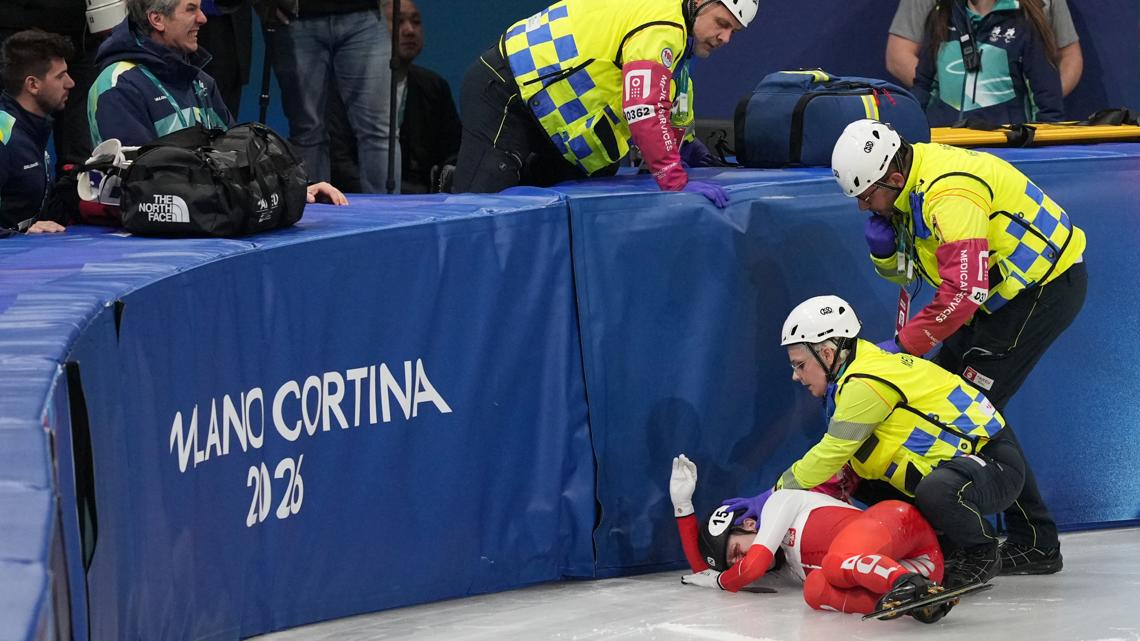 ポーランドのショートトラックスピードスケート選手、転落時に刃物で顔を切り手術から回復