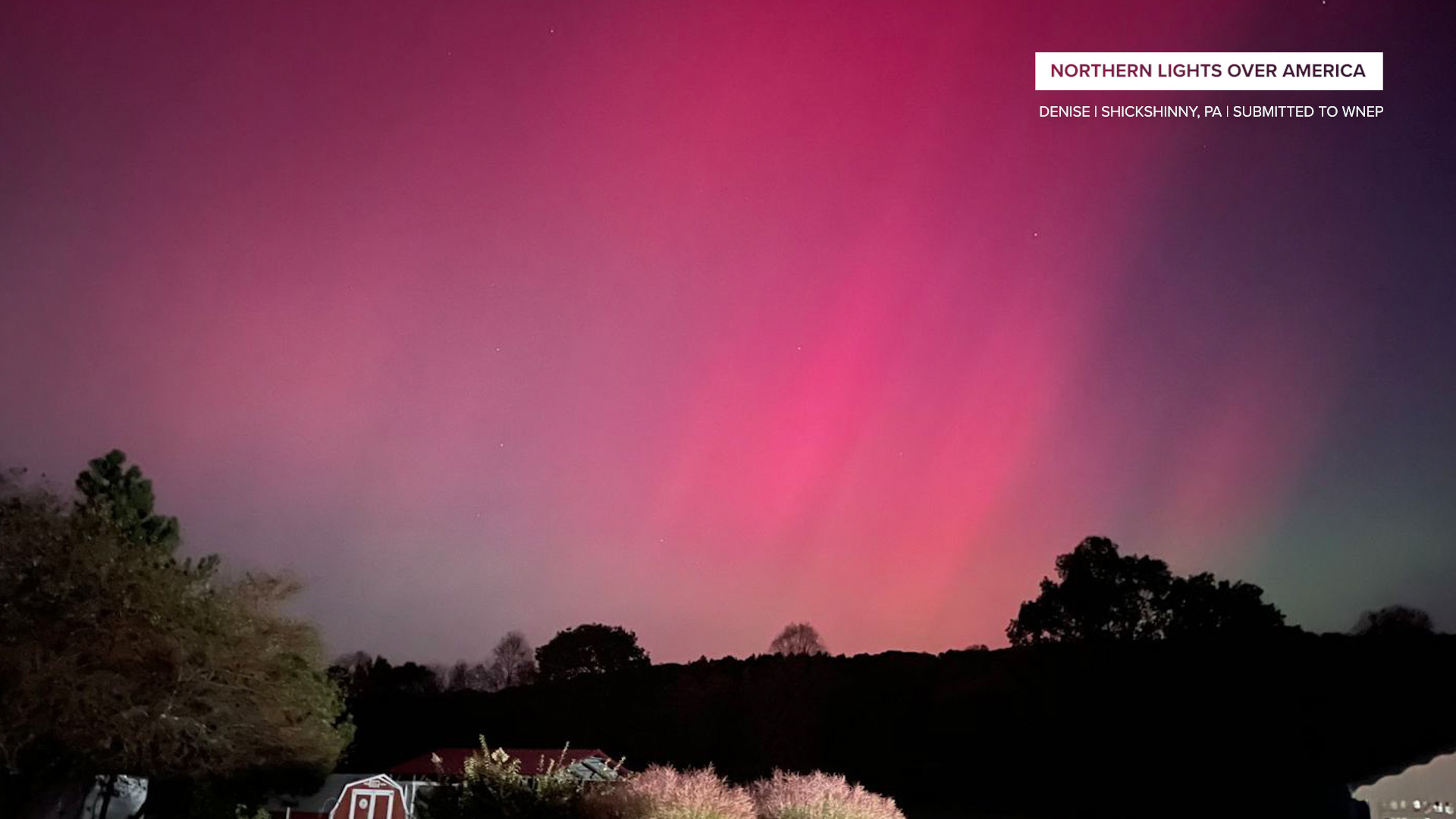 Images of the Aurora Borealis as seen in American skies in the fall of 2024.