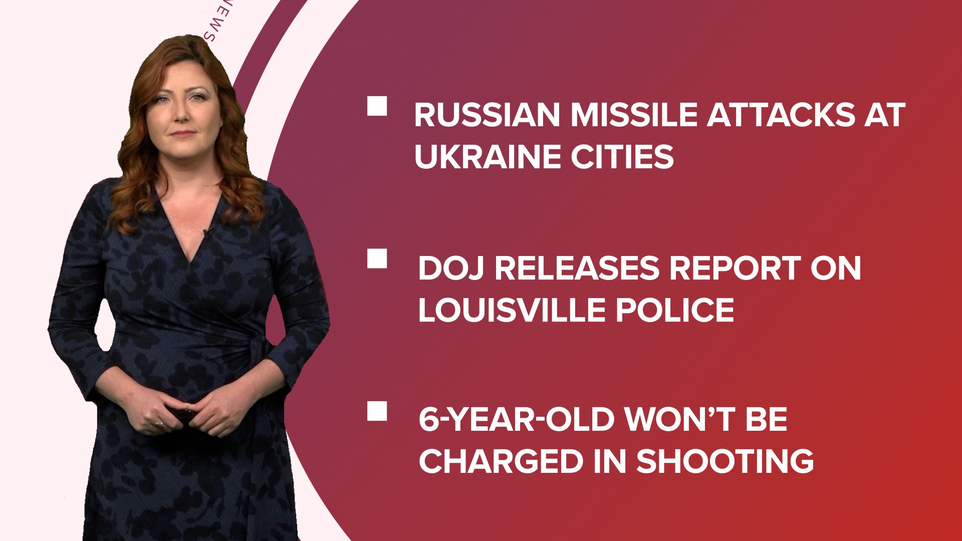 A look at what is happening in the news from a Russian missile attack on Ukraine to the DOJ releasing report on Louisville police and Daylight Saving Time facts.