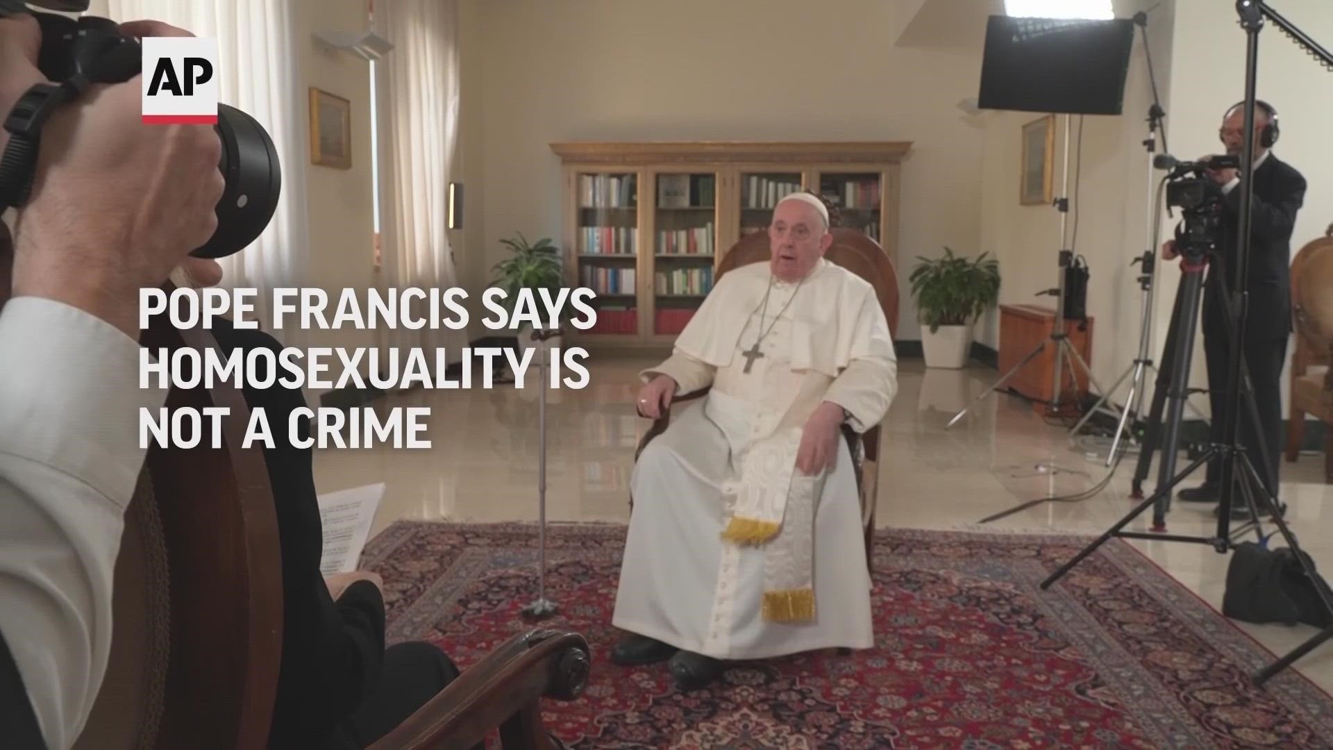 During an interview, Pope Francis criticized laws that criminalize homosexuality as "unjust," and said God loves all his children, just as they are.