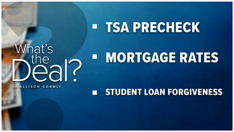 What's the Deal with TSA precheck, mortgage rates and student loan forgiveness