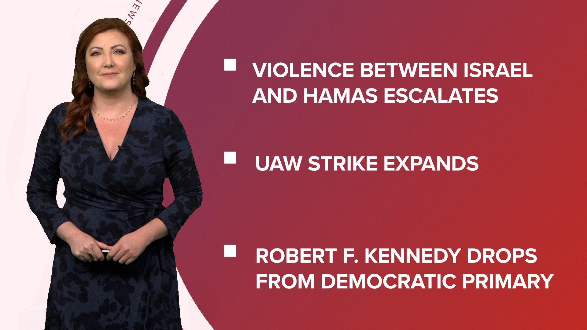 A look at what is happening in the news from the Hamas attack on Israel and the UAW strike to still no winner in the Powerball jackpot.