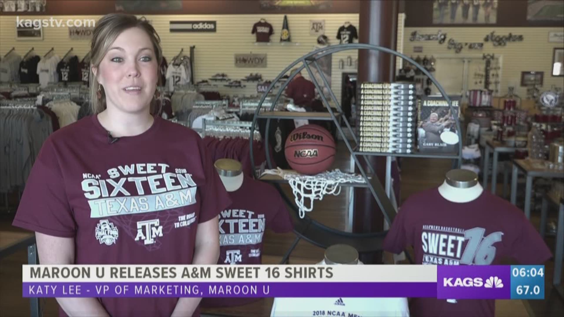 To celebrate the victories of both the Men's and Women's Aggie Basketball teams advancing to the Sweet 16, Maroon U  has stocked up on official Texas A&M Sweet 16 gear.
