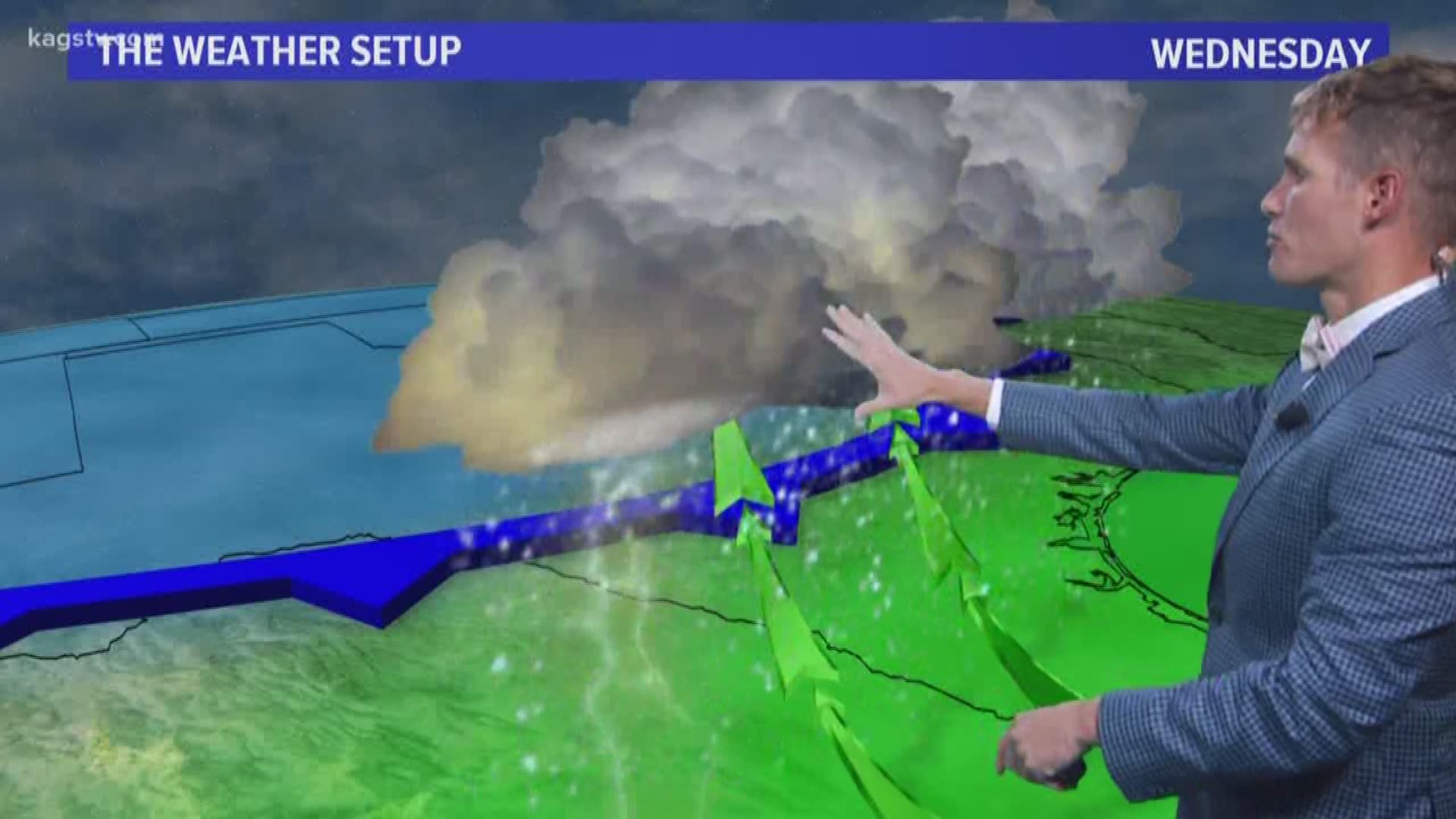 A warm & stormy Tuesday but a strong cold front will bring fall temperatures back to the Brazos Valley by Wednesday