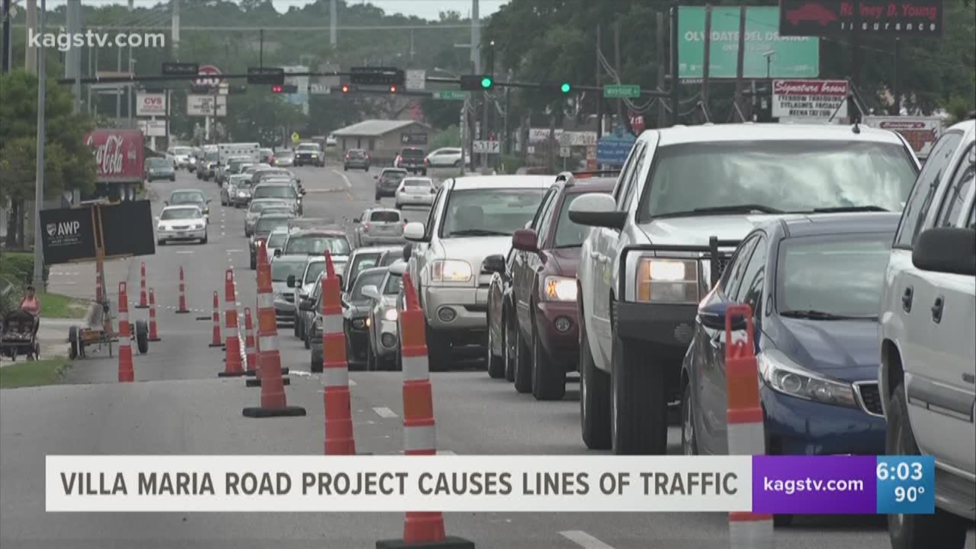 What is going on at the corner of Villa Maria and Carter Creek? An undisclosed road work project has left commuters baffled.