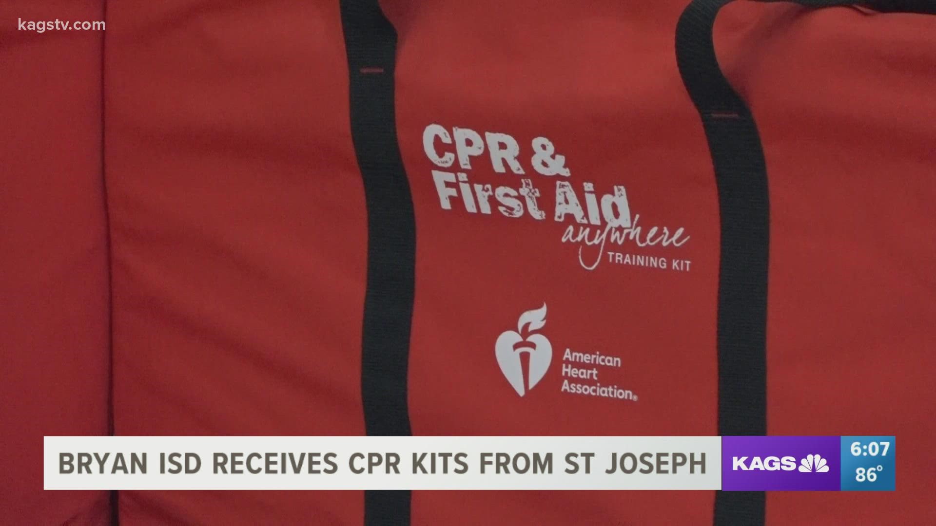The kits are designed to help students learn CPR, which is a requirement