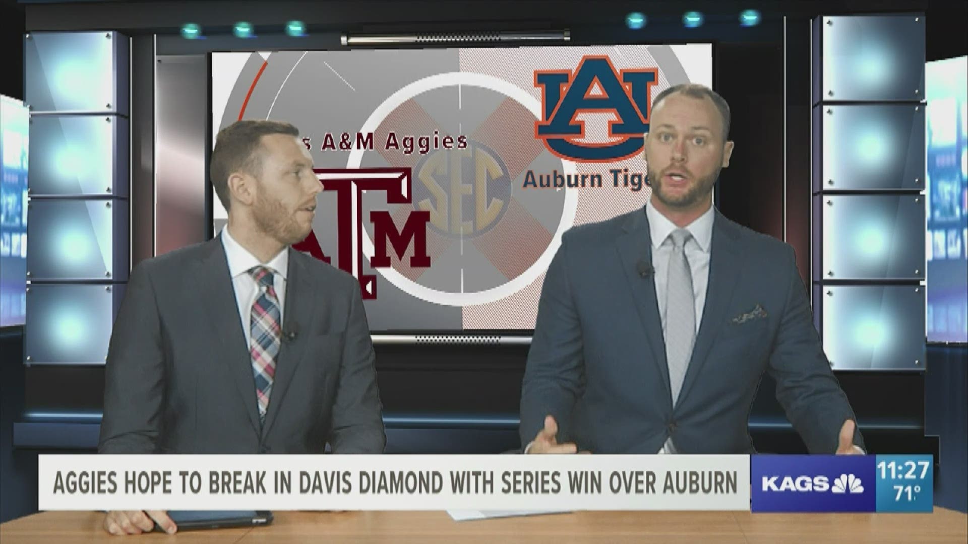 Texas A&M got a walk-off single in the bottom of the seventh inning on Saturday to beat Auburn 1-0.