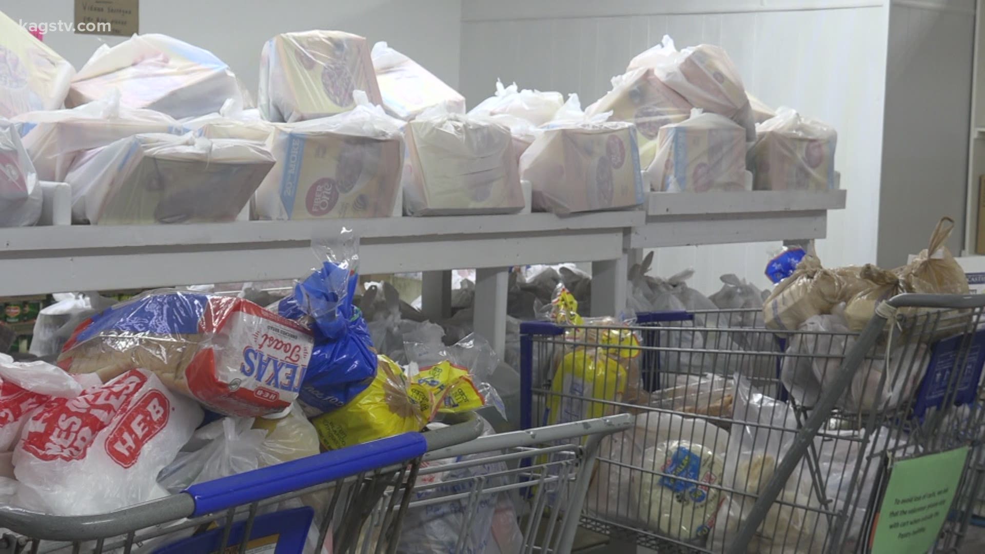 As the pandemic continues, food pantries in Brazos County are seeing more people in need