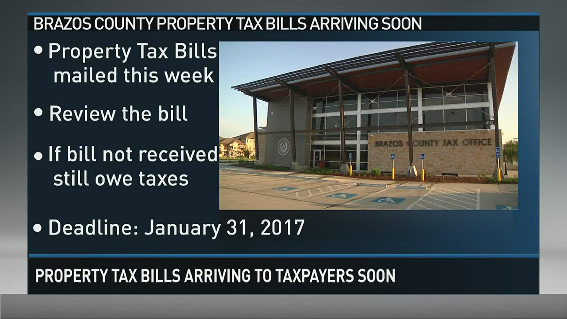Property tax bills mailed to taxpayers