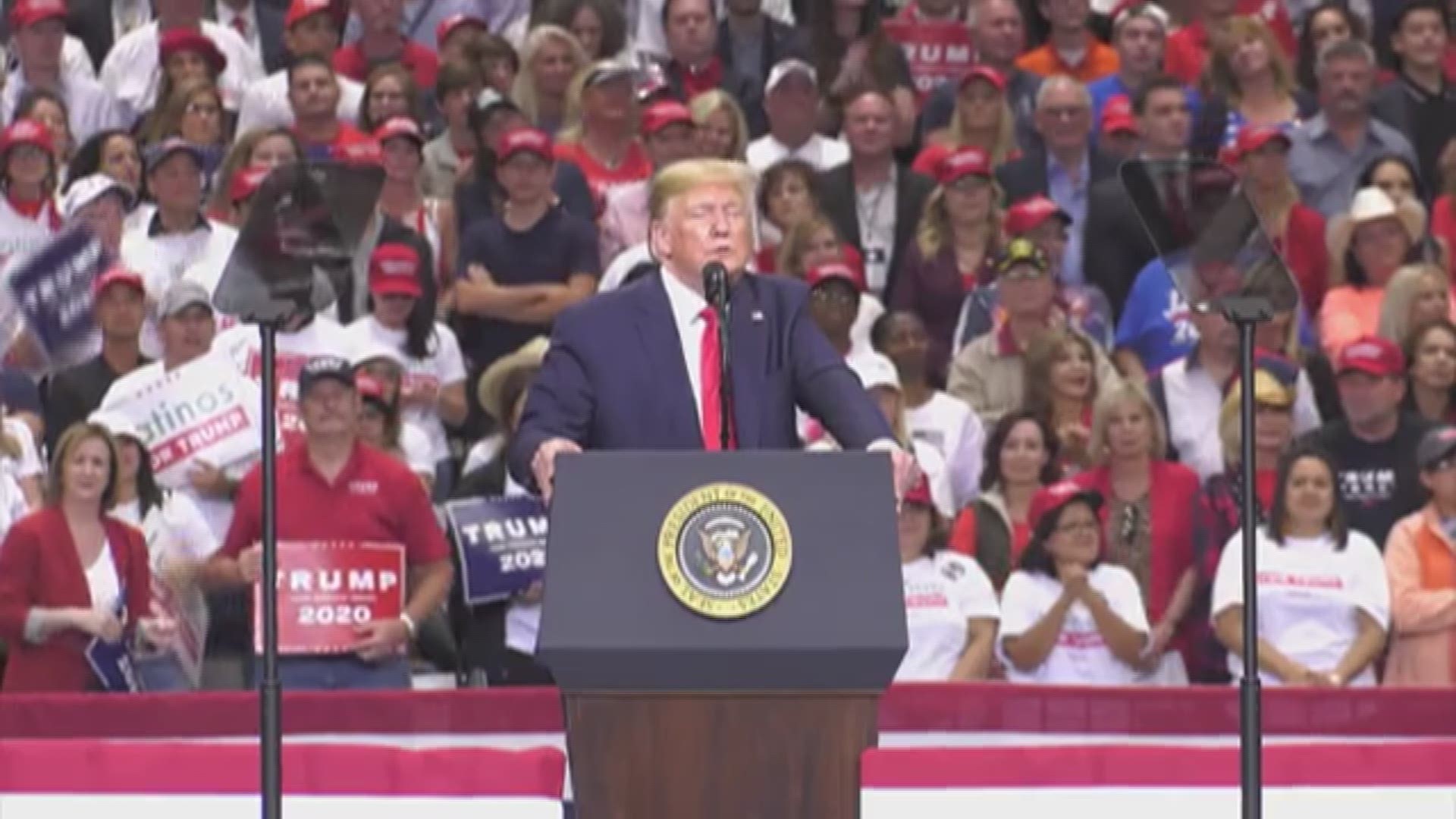 President Trump talked about several Texas topics at his 'Keep America Great' campaign rally in Dallas Thursday.