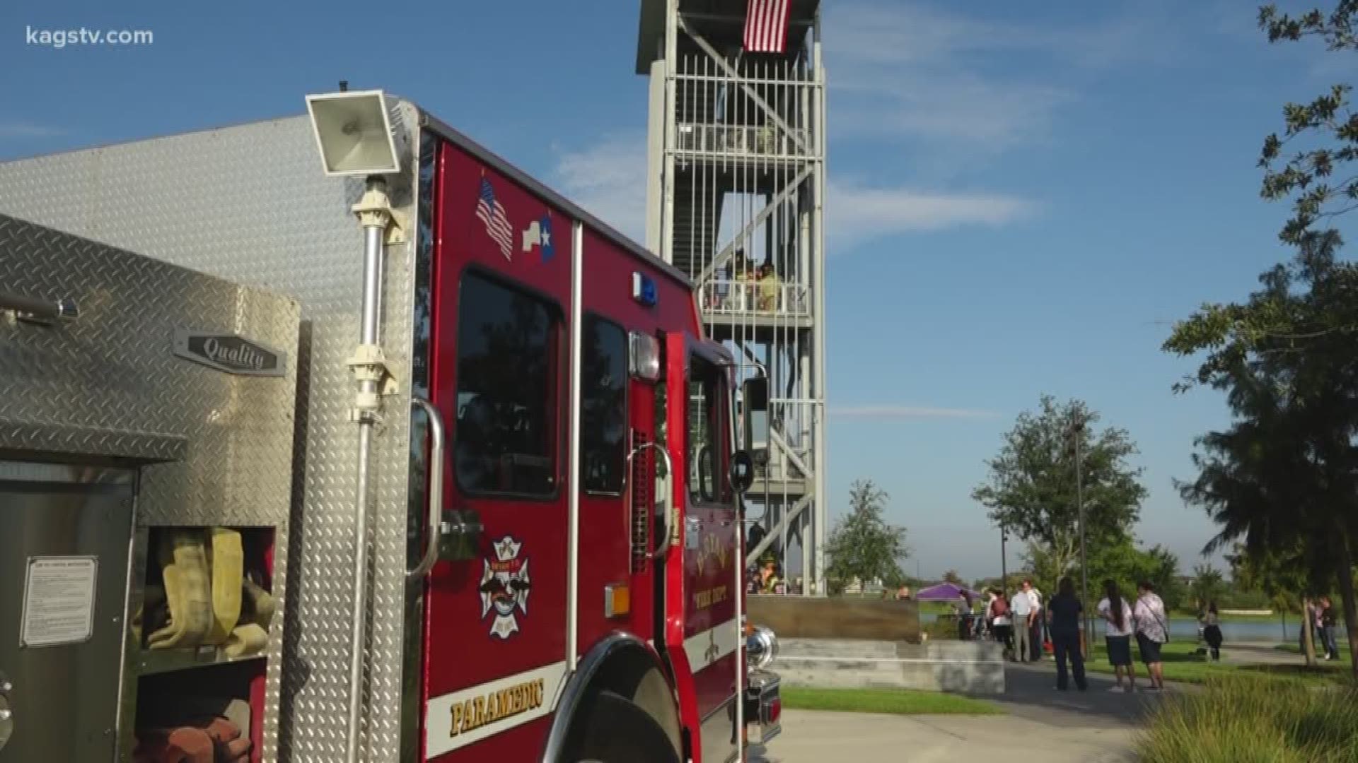 Local firefighters, law enforcement and community members climb 110 stories to pay tribute to 9/11 first responders.