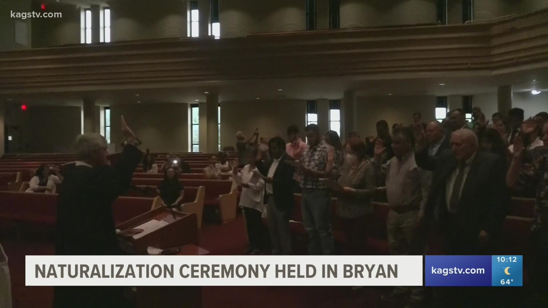 More than 80 people representing 24 counties became U.S. citizens in a Naturalization ceremony Thursday.