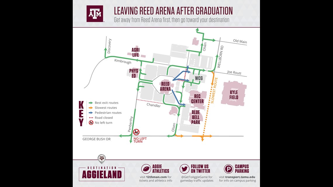 Parking and Traffic Instructions for TAMU Graduation Ceremonies