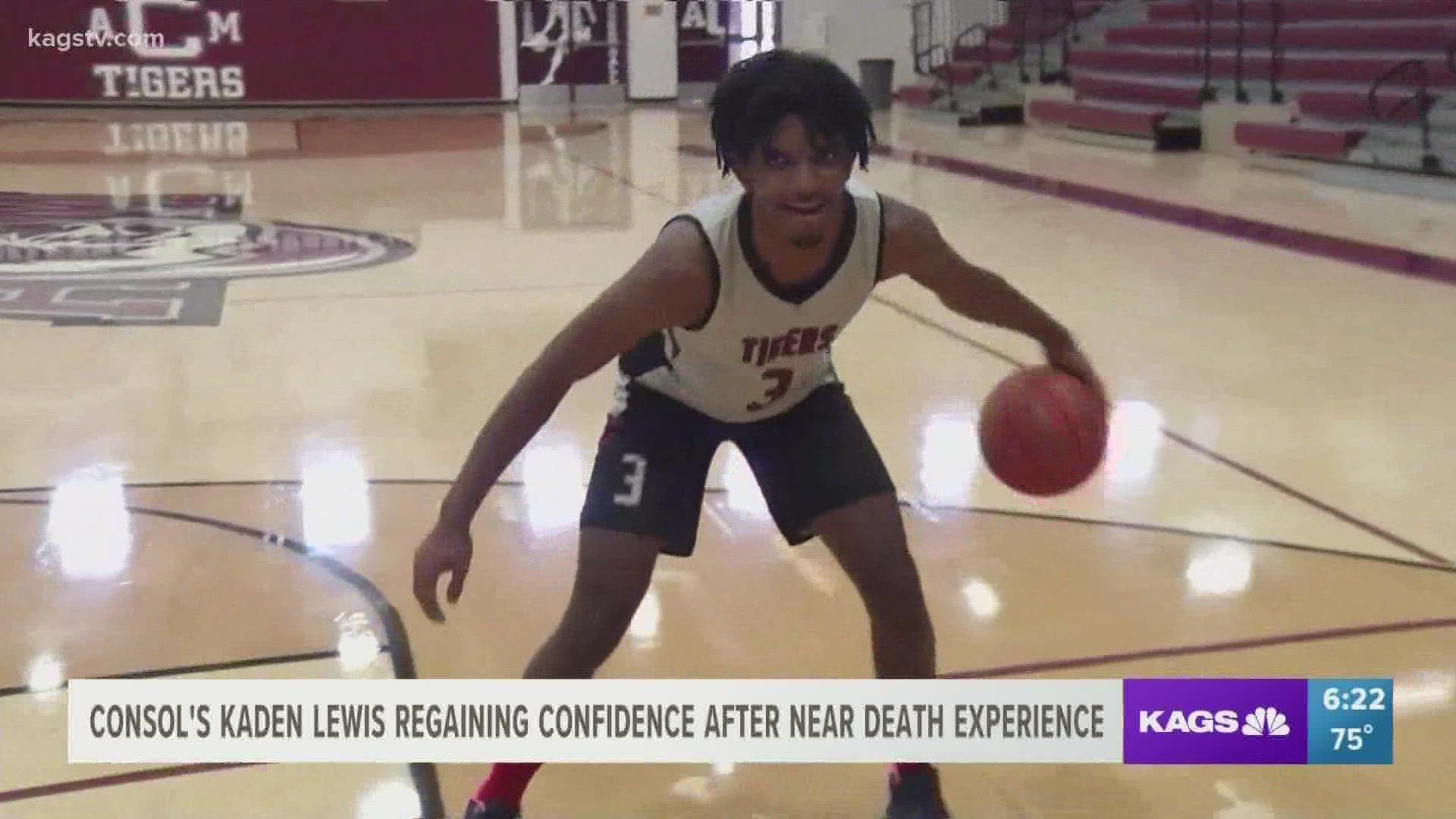 In July, Kaden Lewis was hit with a stray bullet that left him in critical condition. Three months later, he was back on the court for A&M Consolidated.