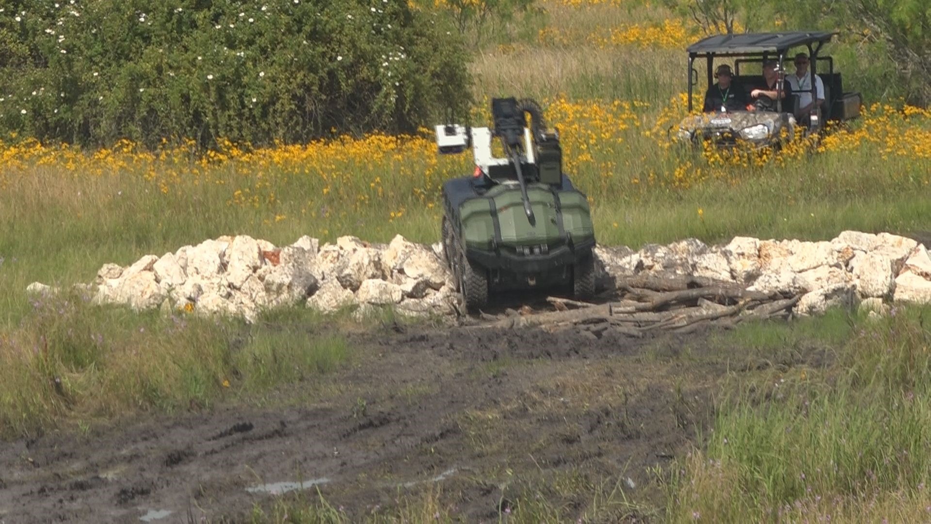 Army Reviews Driverless Military Vehicles Displayed At Tamu Rellis 