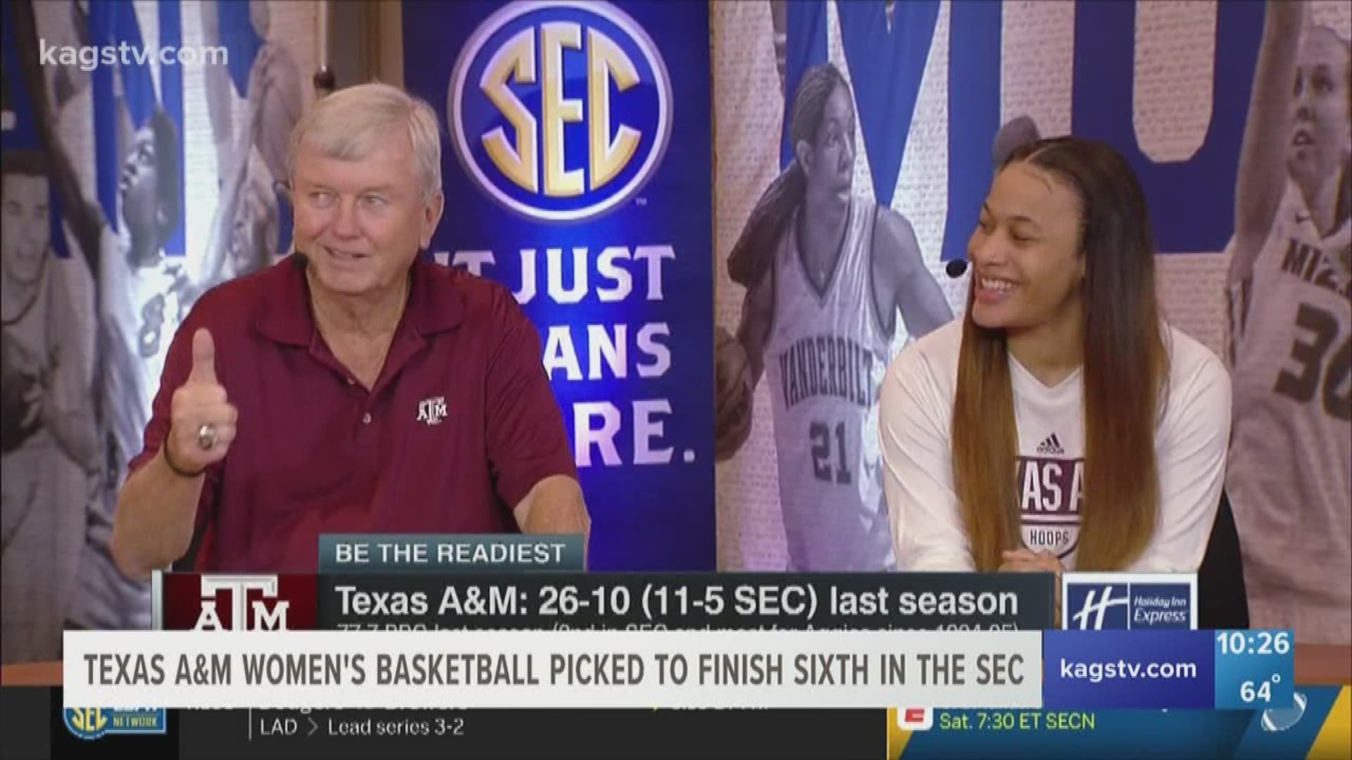 It was women's basketball SEC media day in Birmingham, Alabama. The Aggies are predicted to finish sixth in the league, but Chennedy Carter was named to the preseason All-SEC team.
