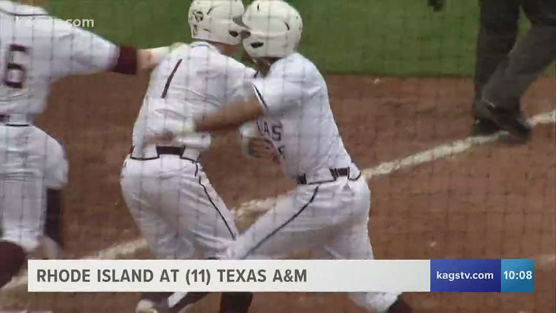 DeLoach, with the infield drawn in, had the game winning single in the 9th inning to give A&M a 4-3 win over Rhode Island.