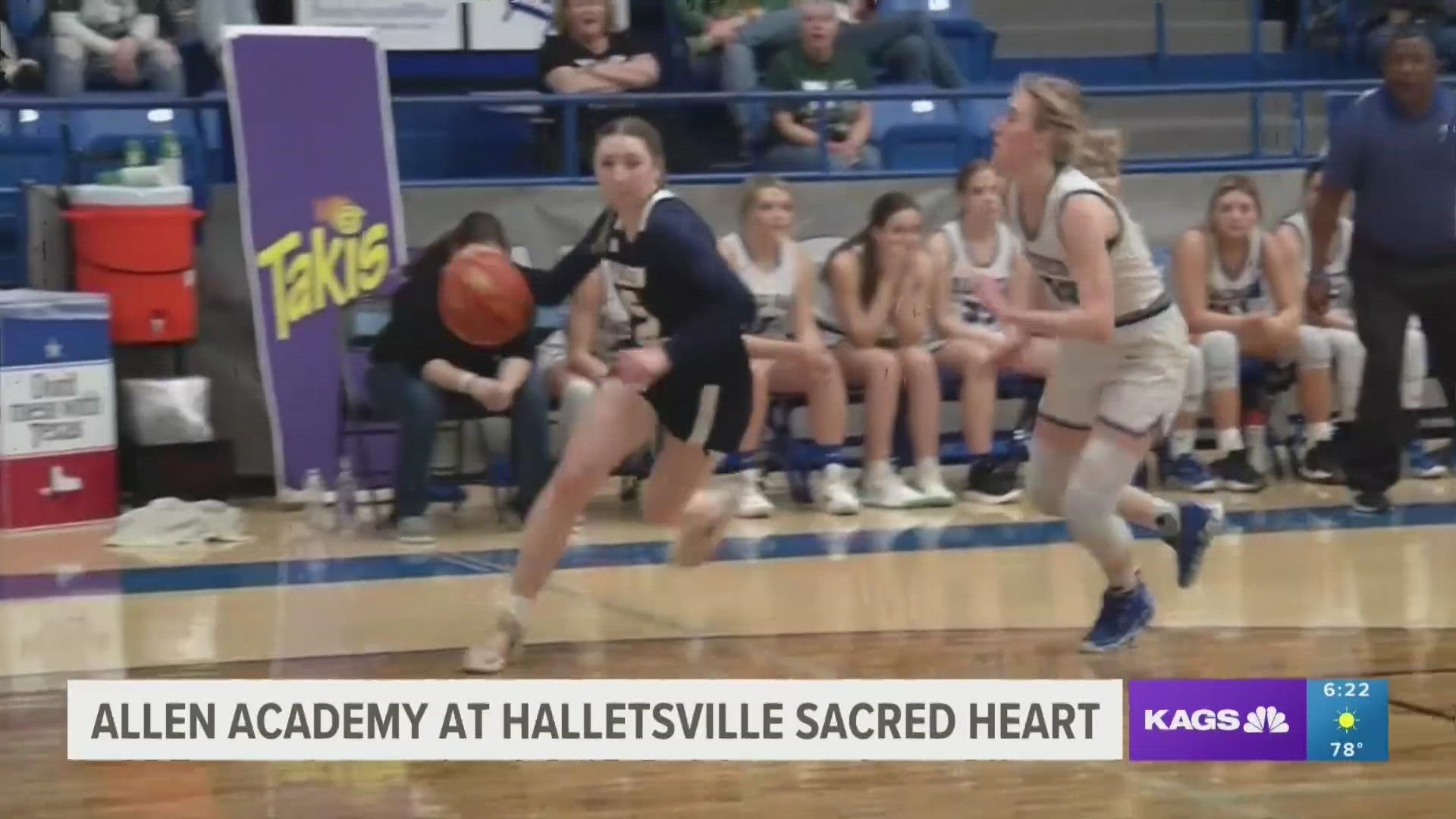 Halletsville Sacred Heart Catholic defeated Allen Academy, 57-30. Congrats to the Lady Rams on a great season!