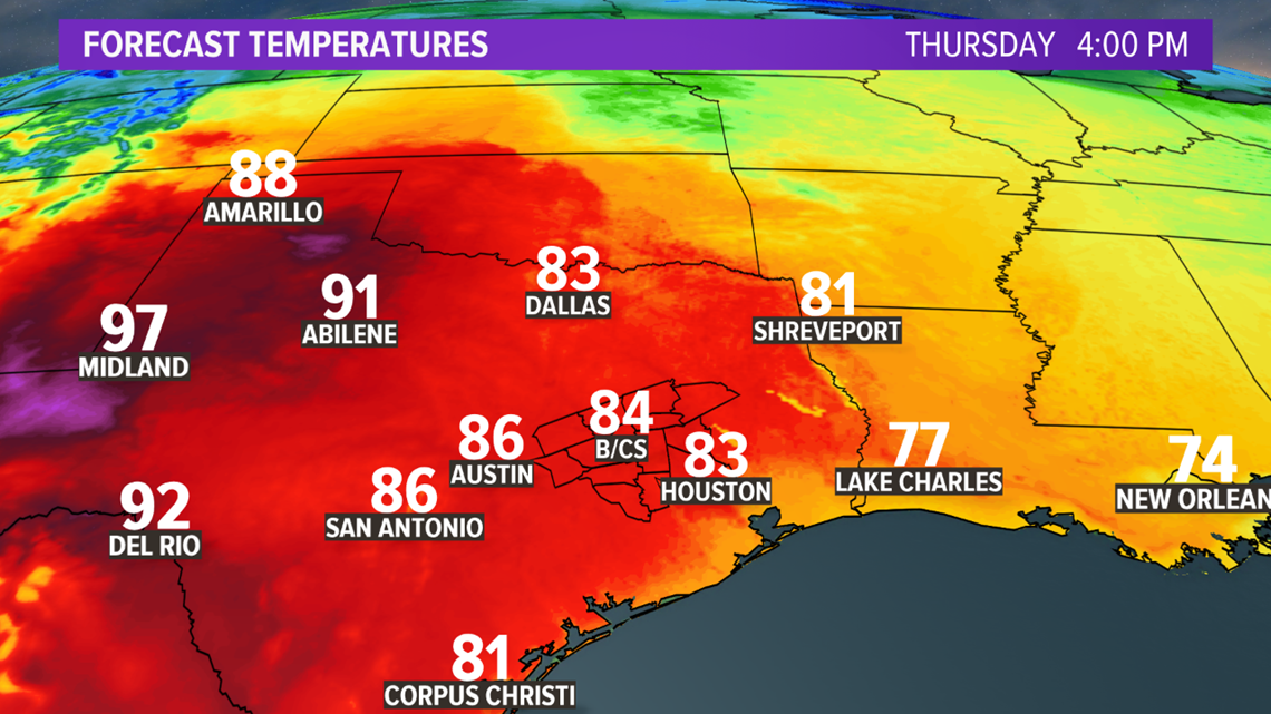 Late-week Cold Front Will Drop Temps Into The 40s For Lows And May Lead ...