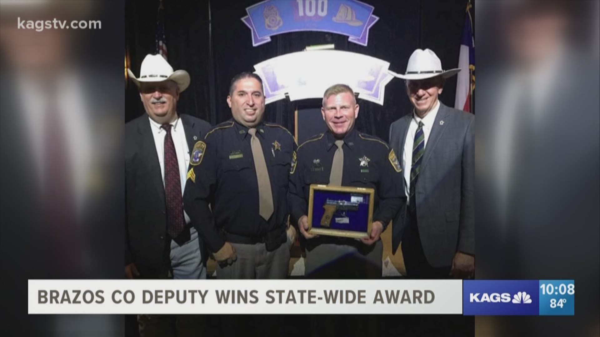 Congratulations are in order to Deputy Jerry Basey of the Brazos County Sheriff's Office as he was awarded Officer of The Year by the Texas 100 Club.