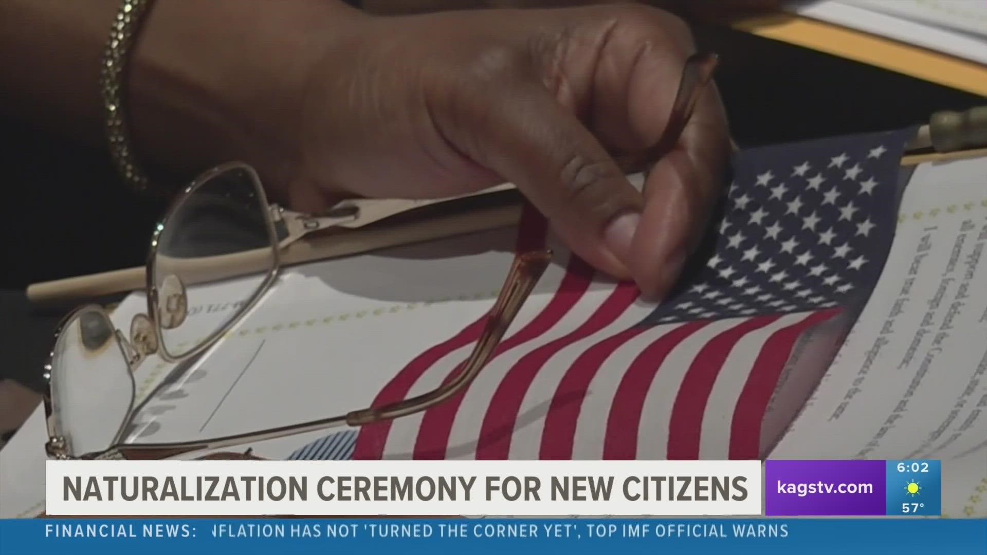 The George Bush Library held a Naturalization Ceremony for the 65 new U.S citizens that were granted official citizenship today.