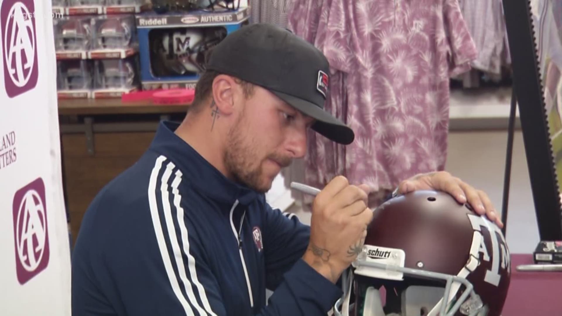 Aggie legend and former Heisman Trophy winner Johnny Manziel was back in College Station on Thursday afternoon.