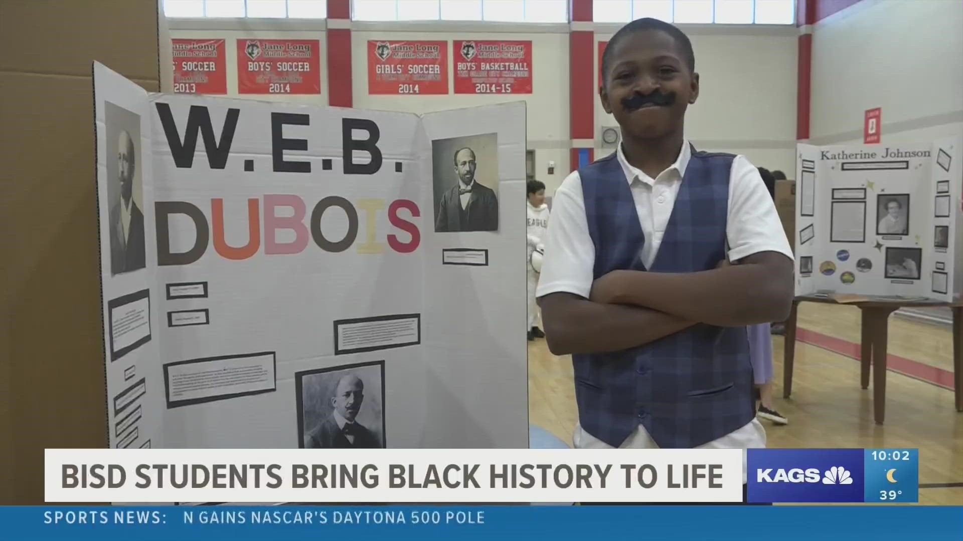 Students at Jane Long Intermediate School held a Wax Museum exhibit that allowed them to bring an influential black figure of their choice to life.