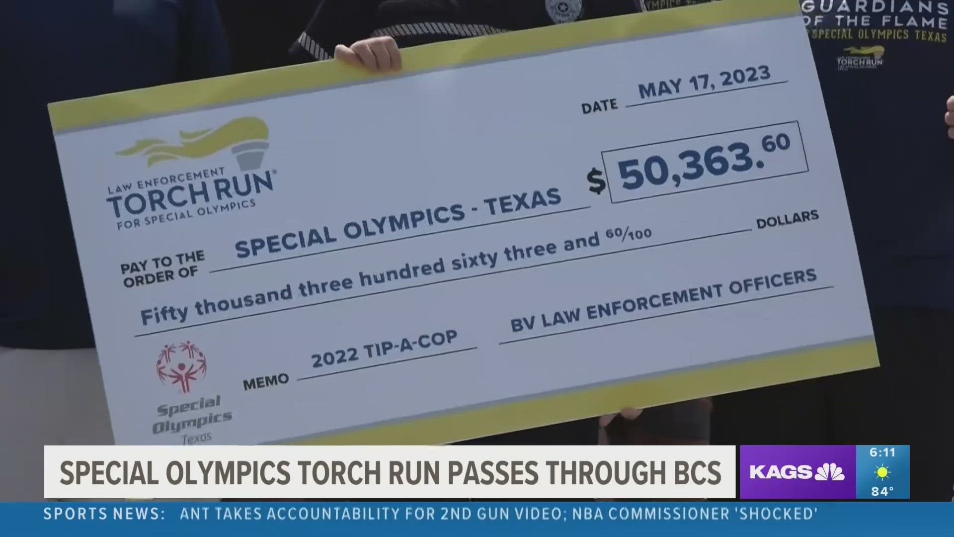 A $50,363 check was presented to the Special Olympics during the event.
