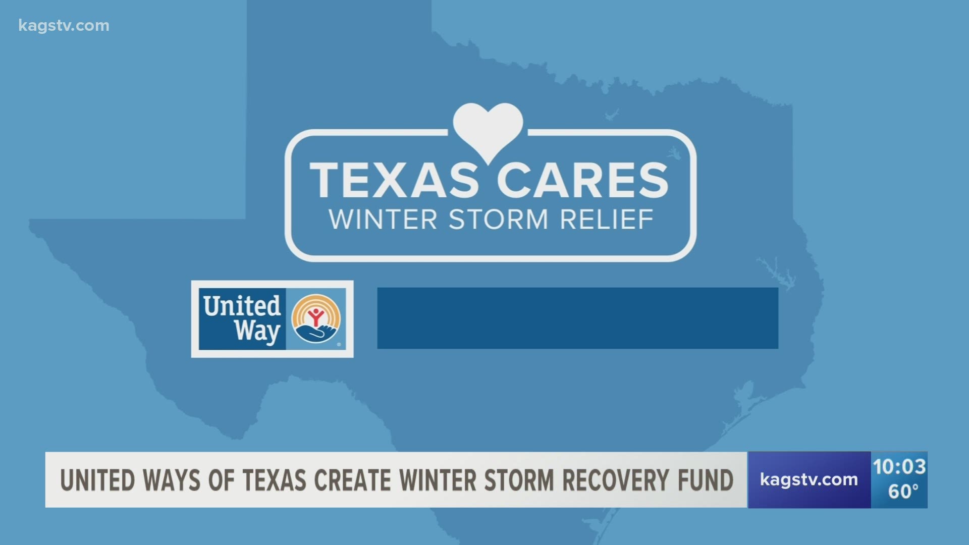 United Ways of Texas has created The United Way The Winter Weather Recovery Fund. The Brazos Valley will use funds raised to help local non-profits.