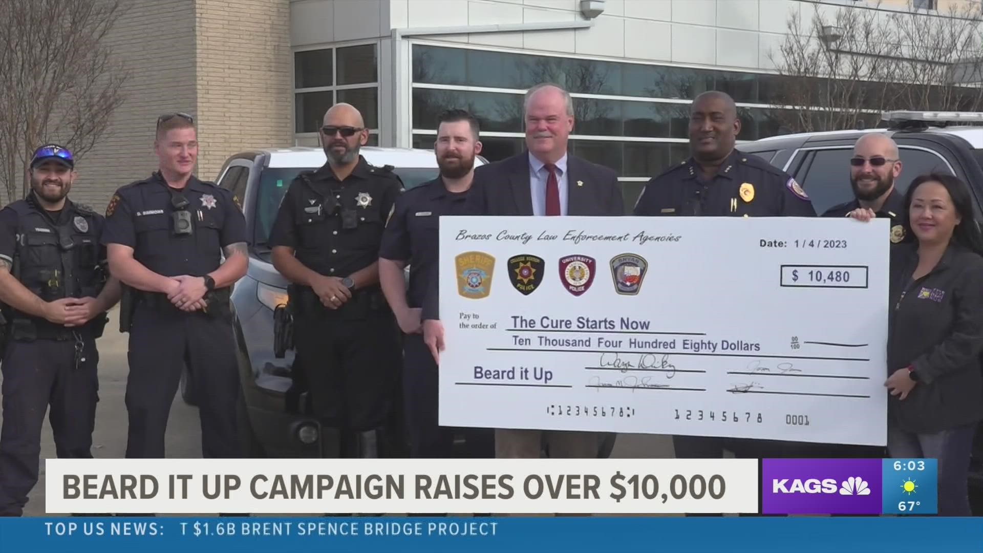 Four local law enforcement agencies participated in the Beard It Up and Color for the Cure campaigns to raise money for childhood cancer research.