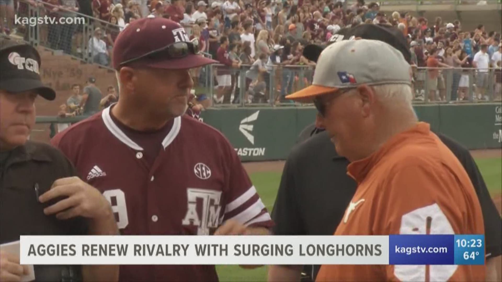 Texas A&M and Texas will renew their rivalry on the diamond on Tuesday at 6 pm at Blue Bell Park.