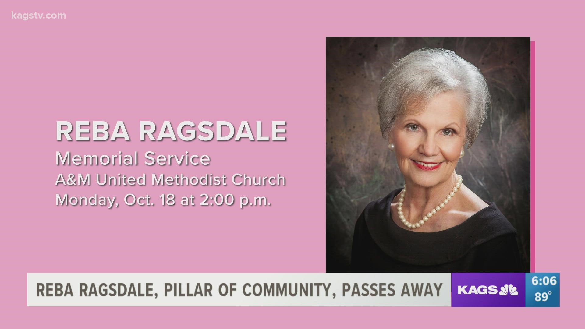 Ragsdale was active in the community and was the first female president of the Bryan Rotary Club