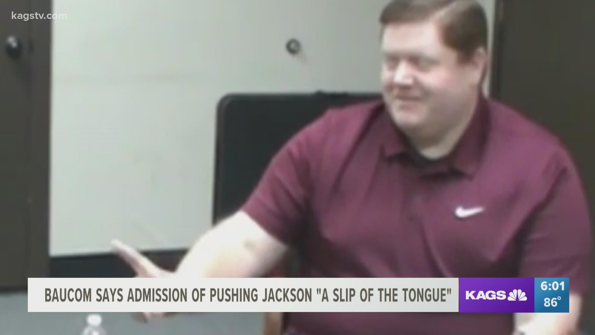 A jury said there was "insufficient evidence" to find Baucom responsible for Jackson's injuries in a civil lawsuit.