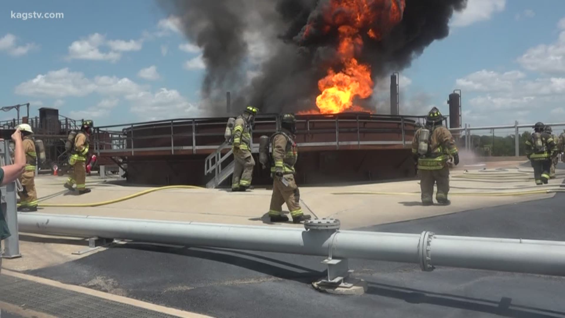 EXXON mobil sent firefighters to the Brazos Valley to train at TEEX state of the art facility.