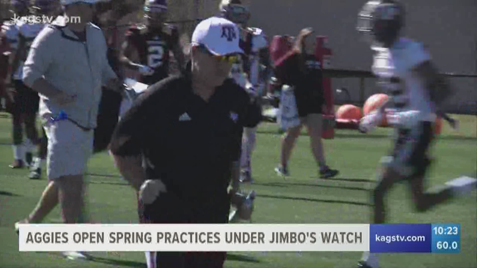 Texas A&M held its first spring practice under Jimbo Fisher on Tuesday.