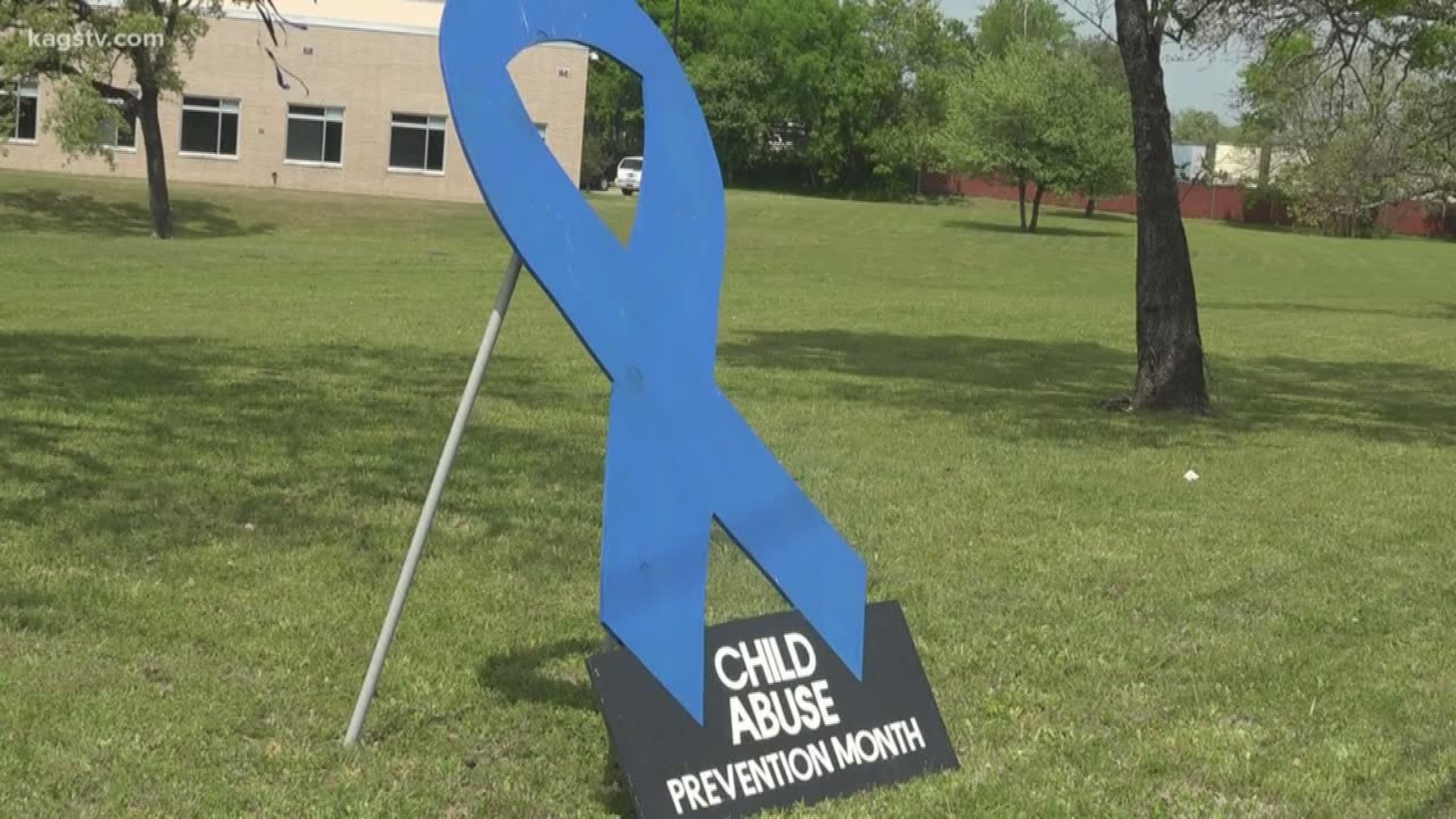 Scotty's House and members of Brazos County law enforcement commemorated Child Abuse Prevention Month with a special display.