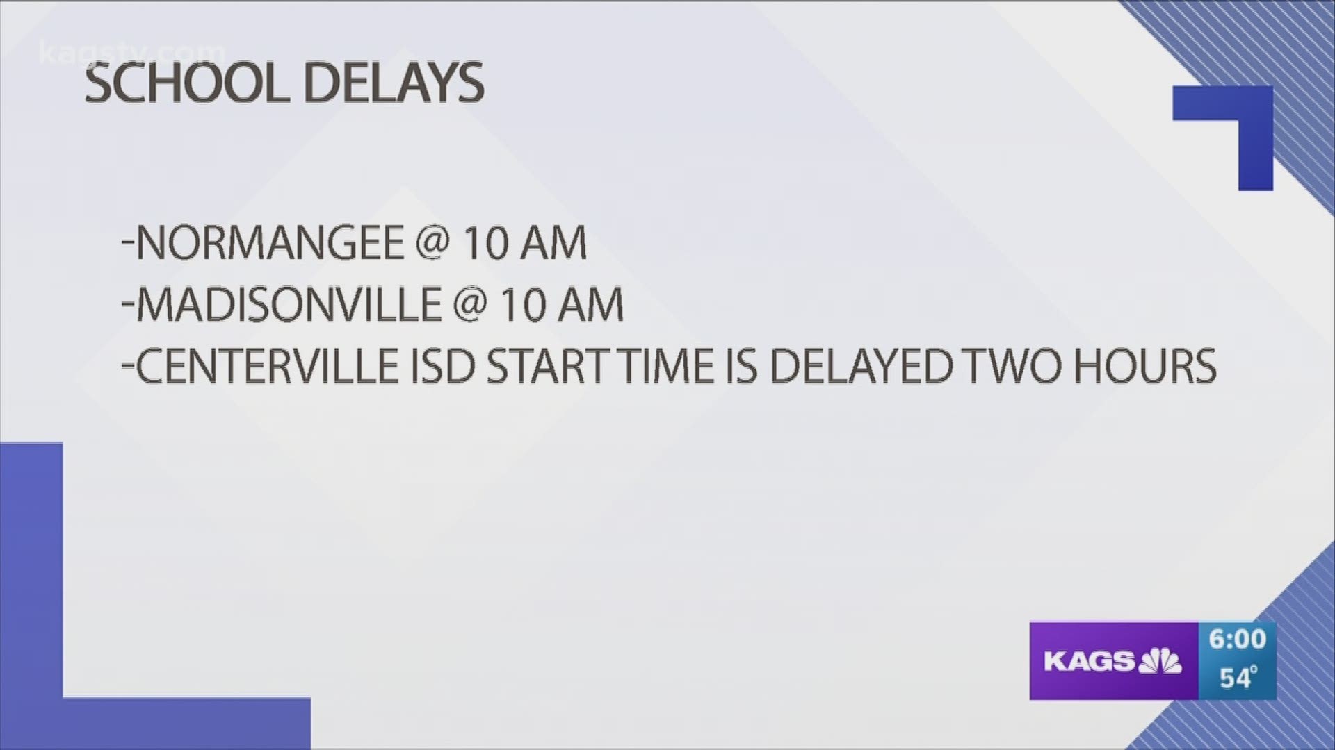 Many schools in the area are having delayed starts Tomorrow morning due to the flooding.