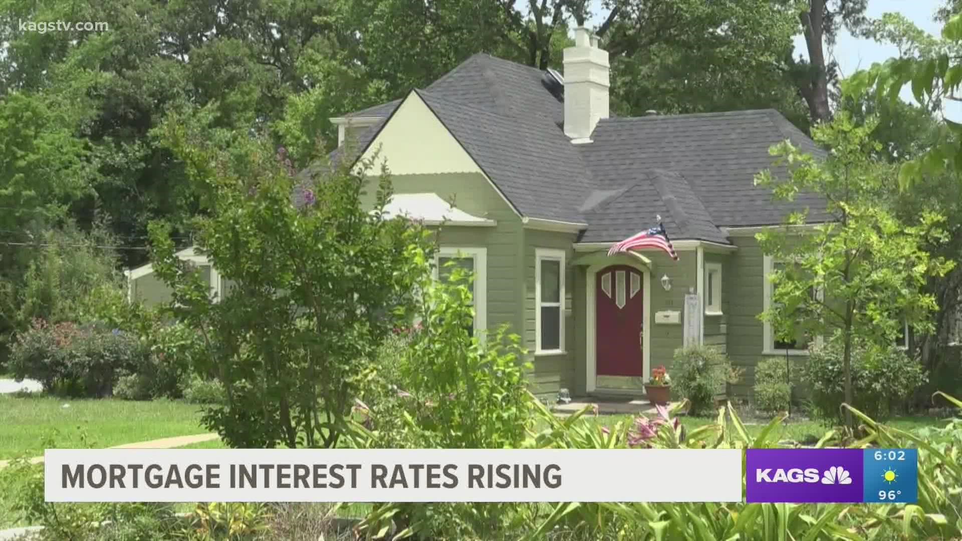 Brazos residents are seeing a huge increase in mortgage interest rates.