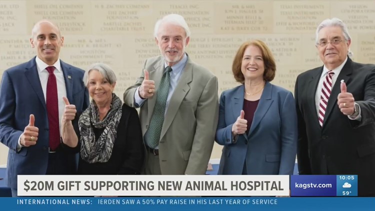 A $20 million gift from two Aggie alumni is helping support a new Texas A&M animal hospital