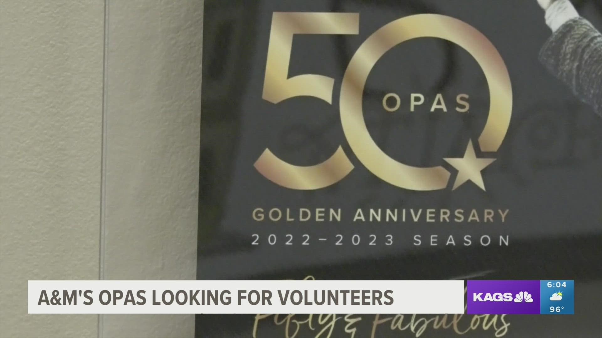 Kayla Shepherd, the Events and Operations Coordinator for Texas A&M OPAS, said they're looking to have roughly 70 volunteers for their fall lineup of touring shows.