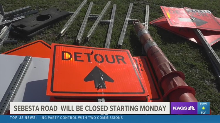 Sebesta Road at State Highway 6 to close for one week for repairs starting March 20