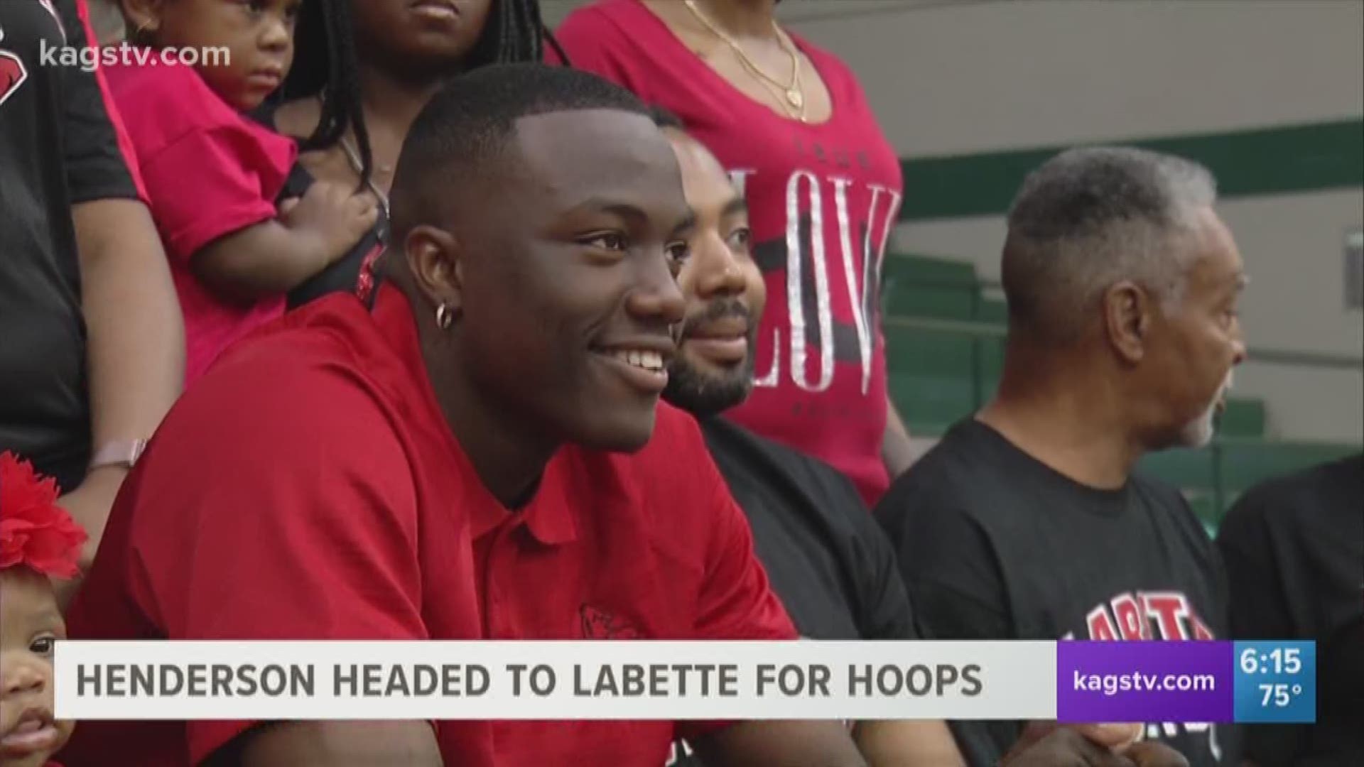 Rudder basketball star Antoine Henderson signed a letter of intent with Labette Community College on Thursday.