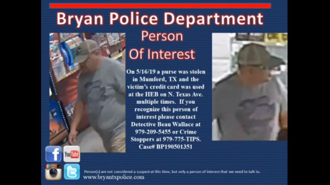 Do you know this man? Bryan police looking for man who used stolen ...